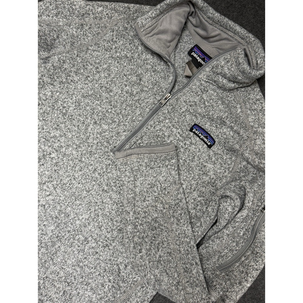 Better Sweater PATAGONIA 1/4 Zip Fleece Lined Knit Heather Grey Small Gorpcore